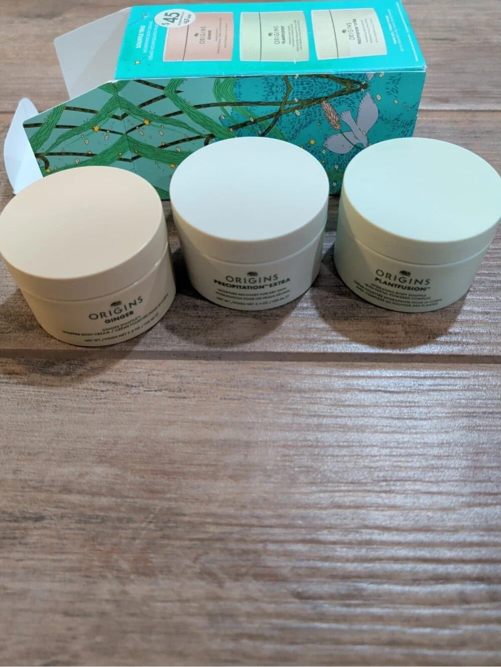 Origins Souffle Trio Nourishing Body Cream Gift Set 3 Pc Ginger Plantfusion New